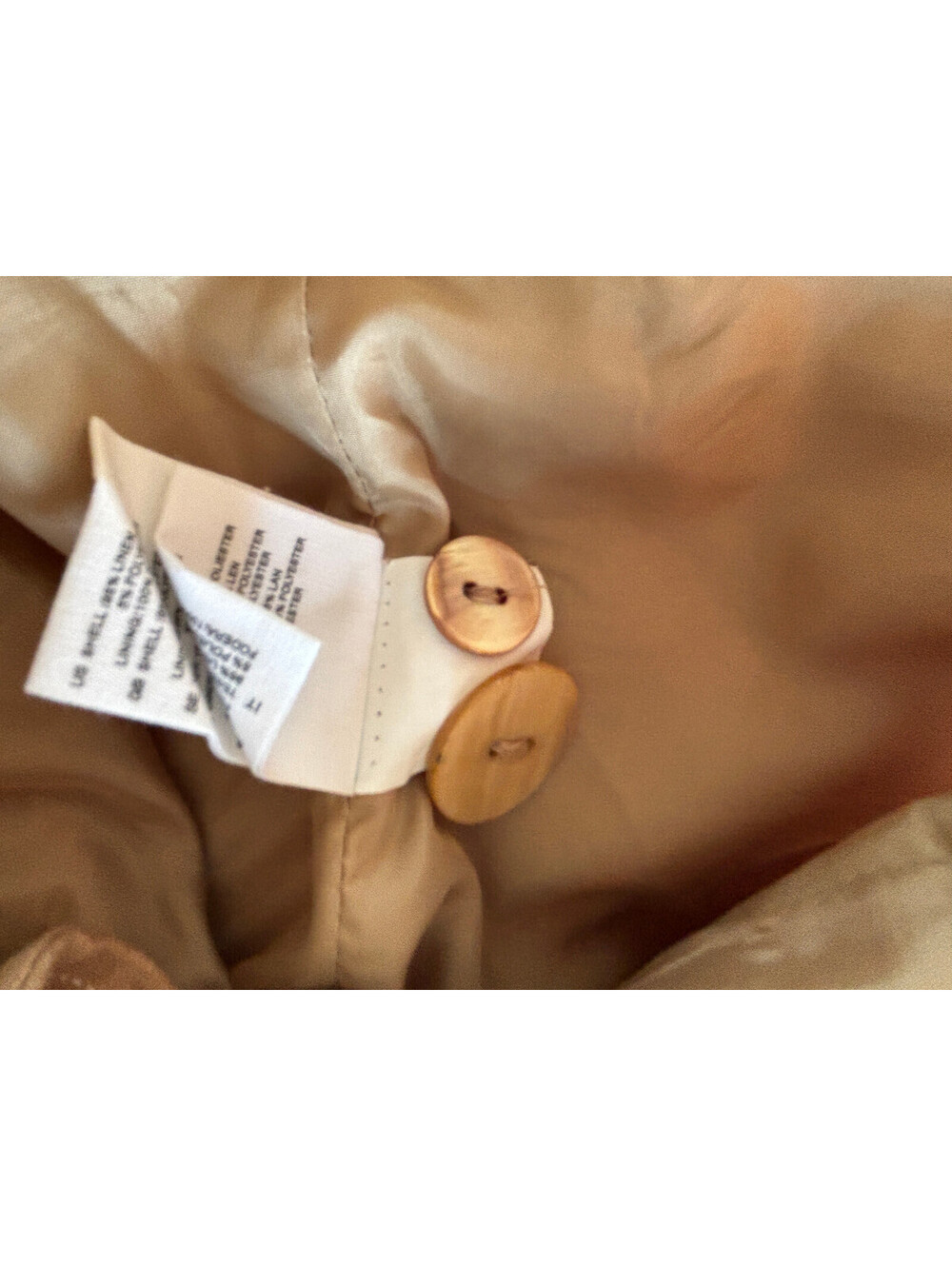 H&M Linen Blend Blazer Suit Jacket Striped Dark Cream Business Womens Size 4 - Picture 6 of 7